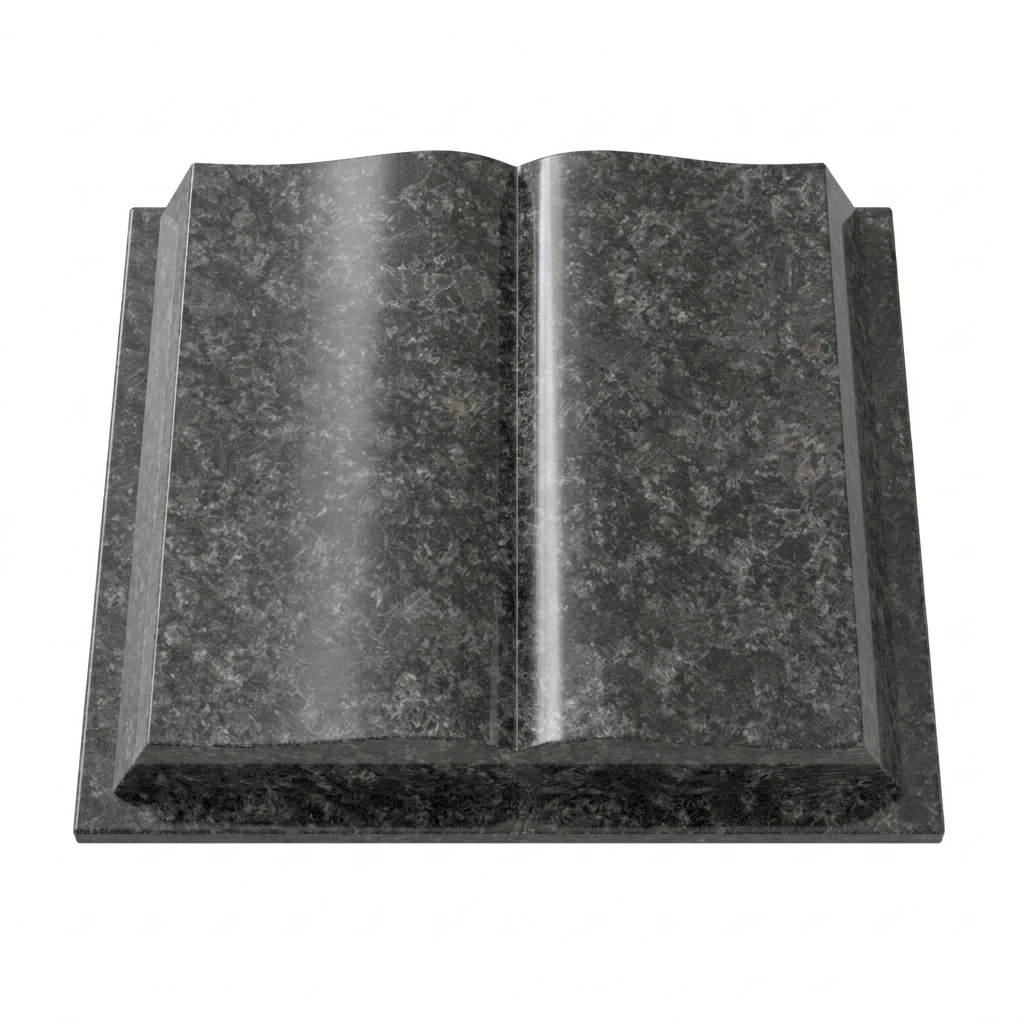 Grabbuch Harmonie aus Steel Grey-Granit – Grabplatte für Friedhöfe in Hamburg und Umgebung