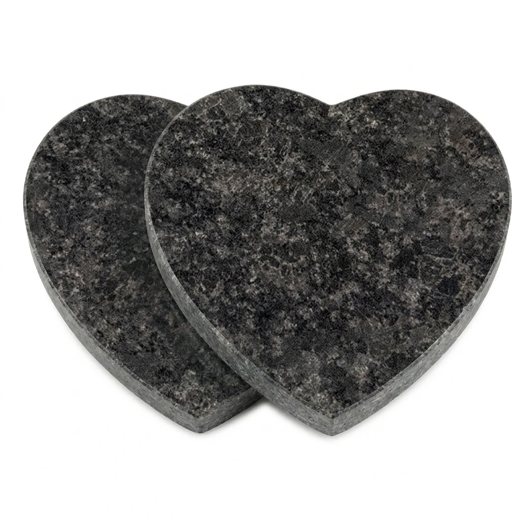 Graues Doppel-Grabherz aus Steel-Grey-Granit – Liegeplatten Hamburg-Harburg